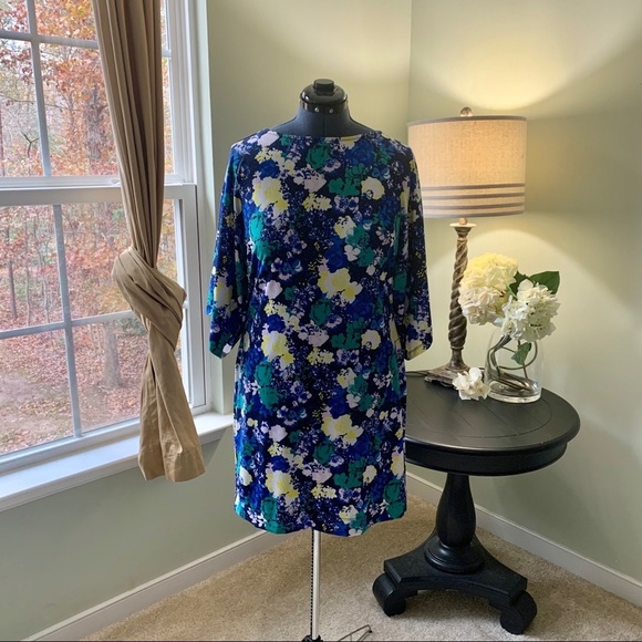 New York & Company Dresses & Skirts - New York and Company Blue Floral Midi Dress Size L